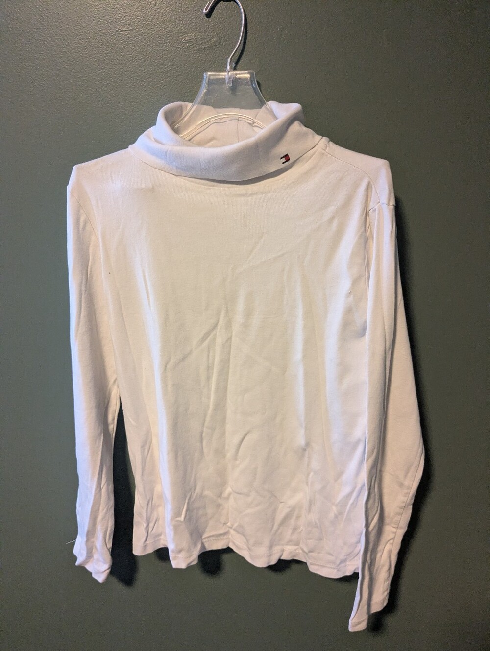 Tommy Hilfiger White Turtleneck Shirt 100% Cotton